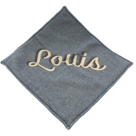 LOUIS VUITTON logo Cushion Cover cushion Wool / Cashmere Navy - Picture 1 of 16